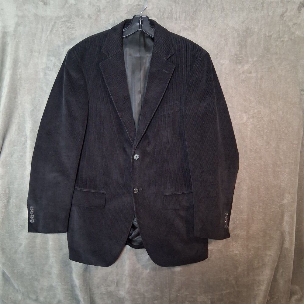 Lands Ends Corduroy Blazer 40R Black Casual Preppy Suit Jacket NWOT